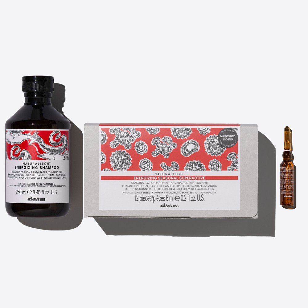 Davines Davines Energizing Seasonal Superactive Fiolki (12 x 6 ml) + szampon 250ml przeciwdziałający utracie włosów — Składniki i ocena