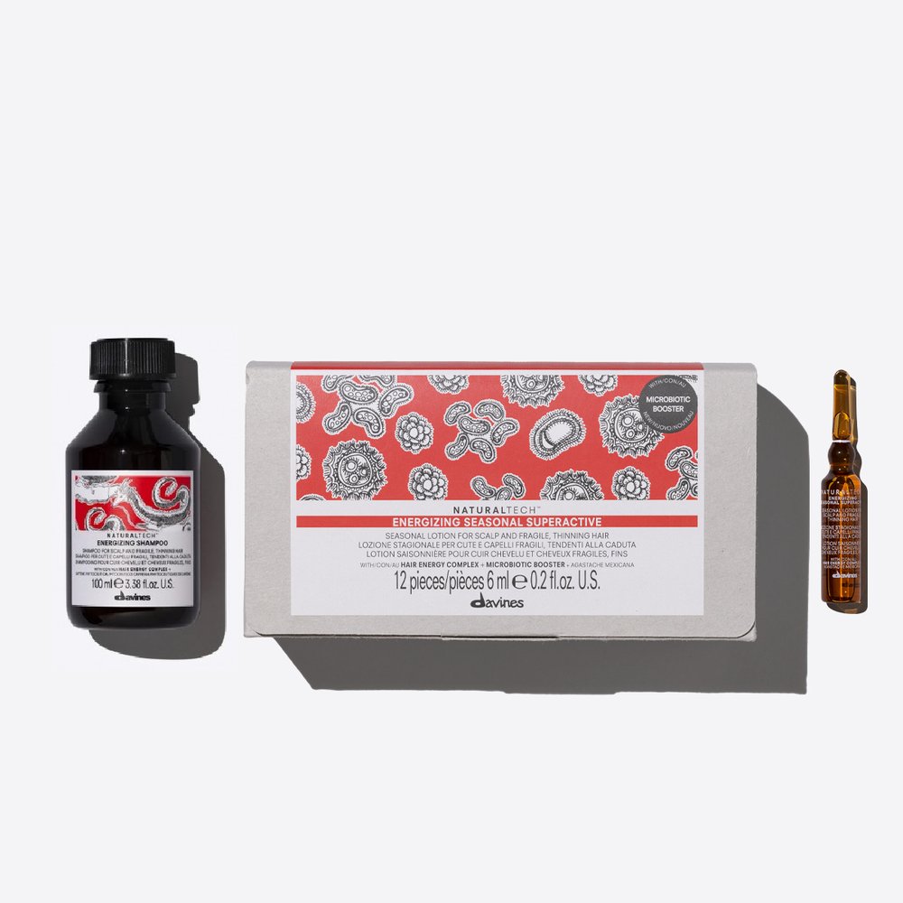 Davines Davines Energizing Seasonal Superactive Fiolki (12 x 6 ml) + szampon 100ml przeciwdziałający utracie włosów — Składniki i ocena