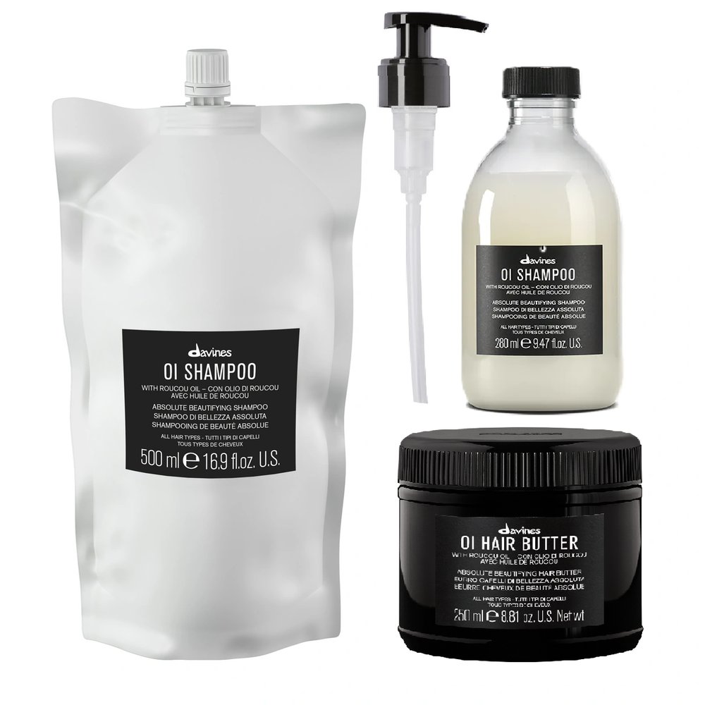 Davines Davines zestaw OI: szampon z pompką 280ml, uzupełnienie 500ml, hair butter  250ml — Składniki i ocena