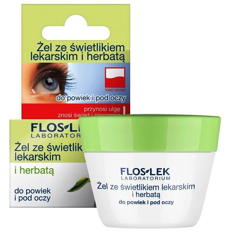 FLOS-LEK Flos-Lek Laboratorium Pielęgnacja Oczu, żel ze świetlikiem lekarskim i herbatą do powiek i pod oczy, 10 g — Składniki i ocena