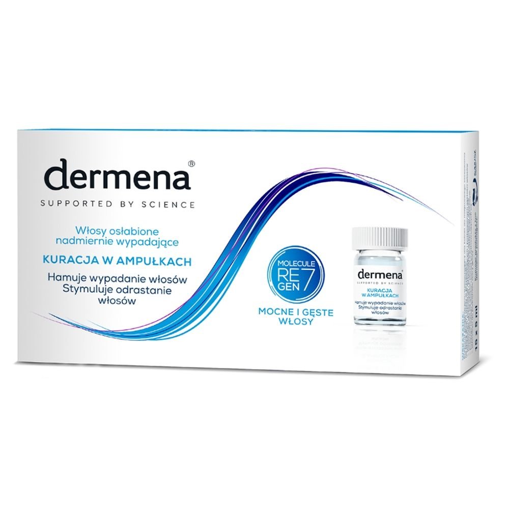 DERMENA Dermena Hair Care, kuracja do włosów osłabionych, nadmiernie wypadających, 5 ml, 15 ampułek — Składniki i ocena