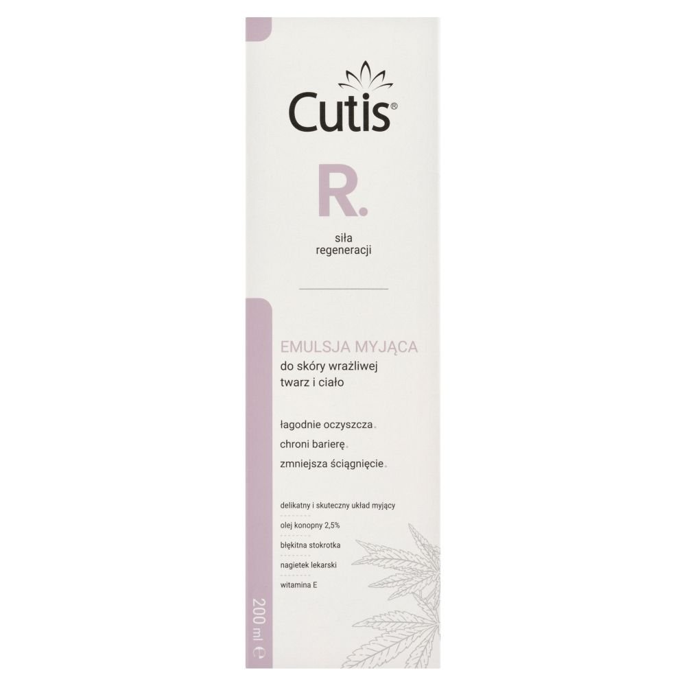 Cutis Cutis R-REGENERACJA, emulsja myjąca do skóry wrażliwej – twarz i ciało, 200 ml