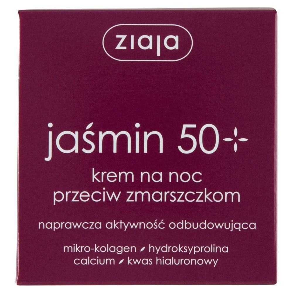 Nieznana Ziaja, jaśmin w kremie przeciw zmarszczkom 50+ na noc, 50 ml