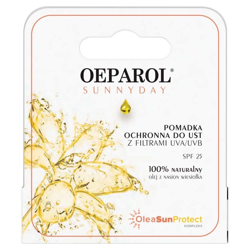 Oeparol Oeparol Sunnyday, pomadka ochronna do ust, UVA/UVB, SPF 25, 4,8 g — Składniki i ocena