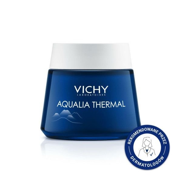 VICHY Vichy Aqualia Thermal Spa, nawilżający i regenerujący żel-krem przeciw objawom zmęczenia na noc, 75 ml