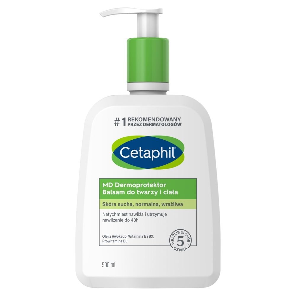 CETAPHIL Cetaphil MD Dermoprotektor, balsam nawilżający do twarzy i ciała, 500 ml — Składniki i ocena