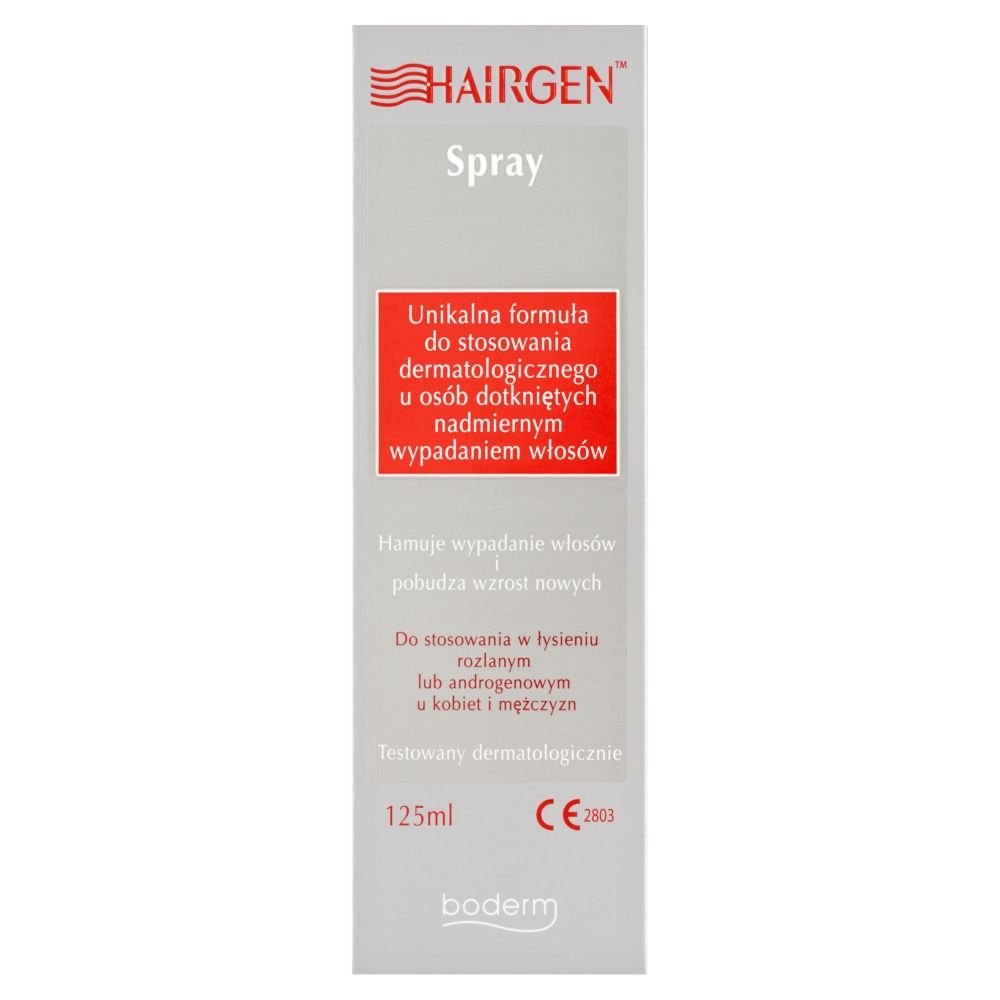 HAIRGEN Hairgen Spray (łysienie androgenowe, wypadanie włosów) 125 ml — Składniki i ocena