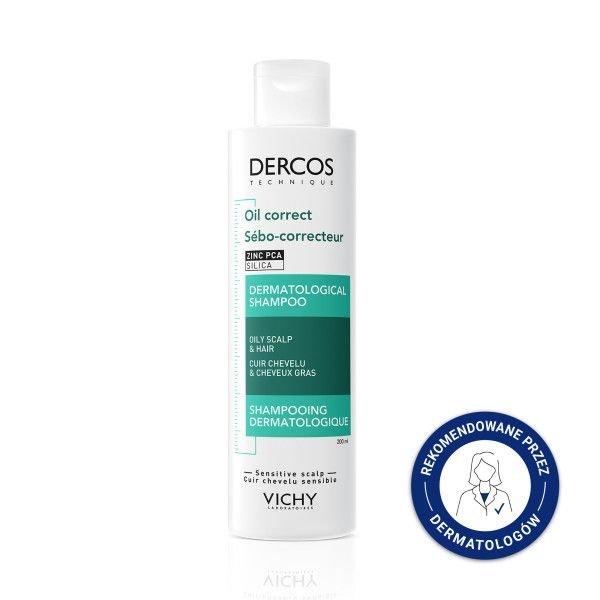 VICHY Vichy Dercos Oil Correct, szampon normalizujący sebum, 200 ml
