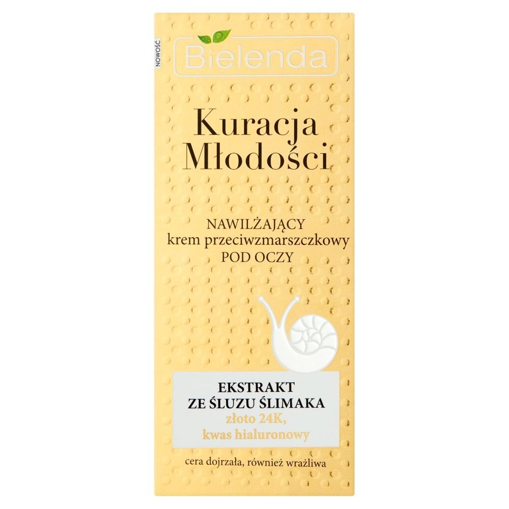 Bielenda Bielenda Kuracja Młodości, Nawilżający krem przeciwzmarszczkowy pod oczy na dzień noc, 15 ml