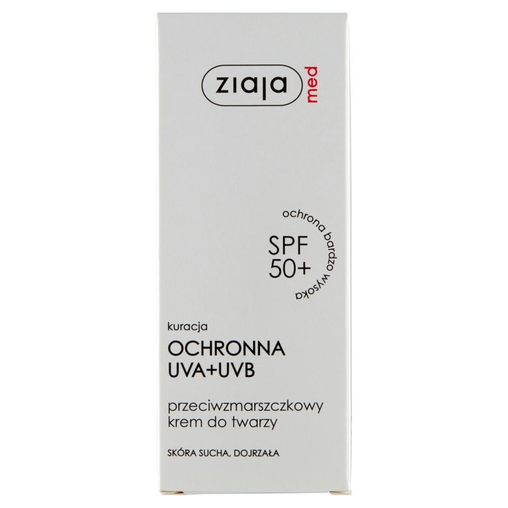 ZIAJA Ziaja Med SPF 50+, przeciwzmarszczkowy krem, cera sucha i dojrzała, 50 ml — Składniki i ocena