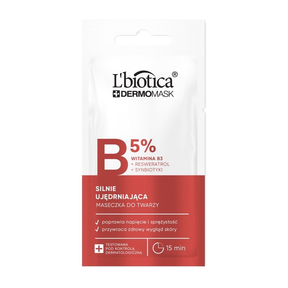 L'BIOTICA L'biotica Dermomask, silnie ujędrniająca maska z witaminą B3, 8ml