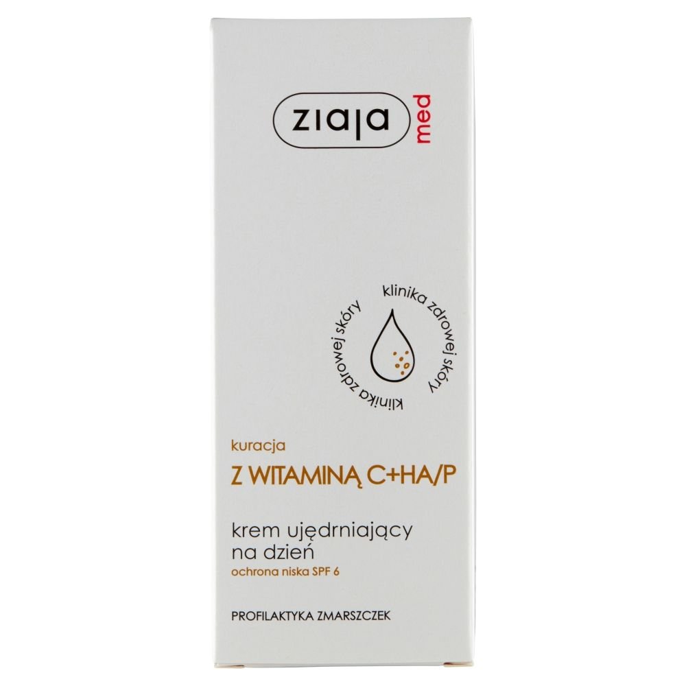 ZIAJA Ziaja Med, Kuracja Dermatoligiczna, krem ujędrniający na dzień z witaminą C+HA/P, 50 ml — Składniki i ocena