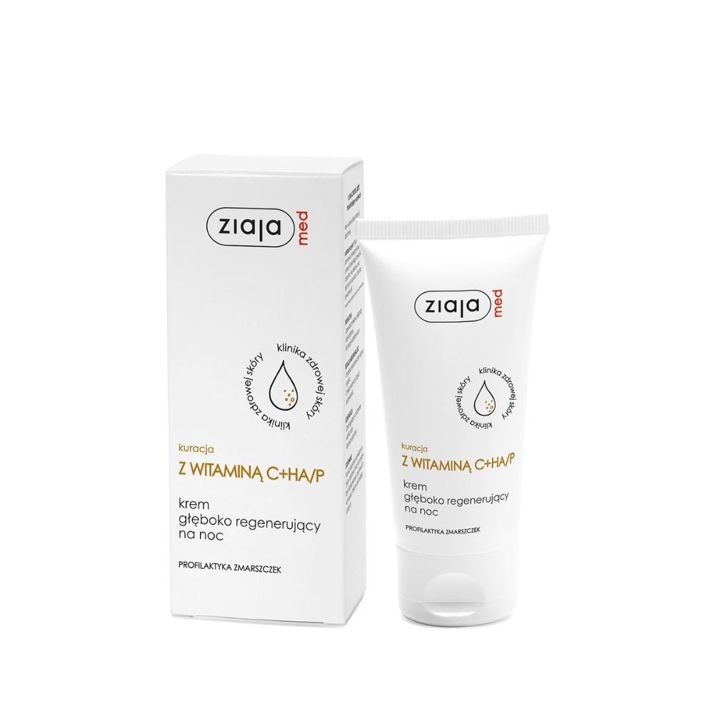 ZIAJA Ziaja Med Kuracja Dermatologiczna, krem regenerujący z witaminą C+HA/P, na noc, 50 ml — Składniki i ocena