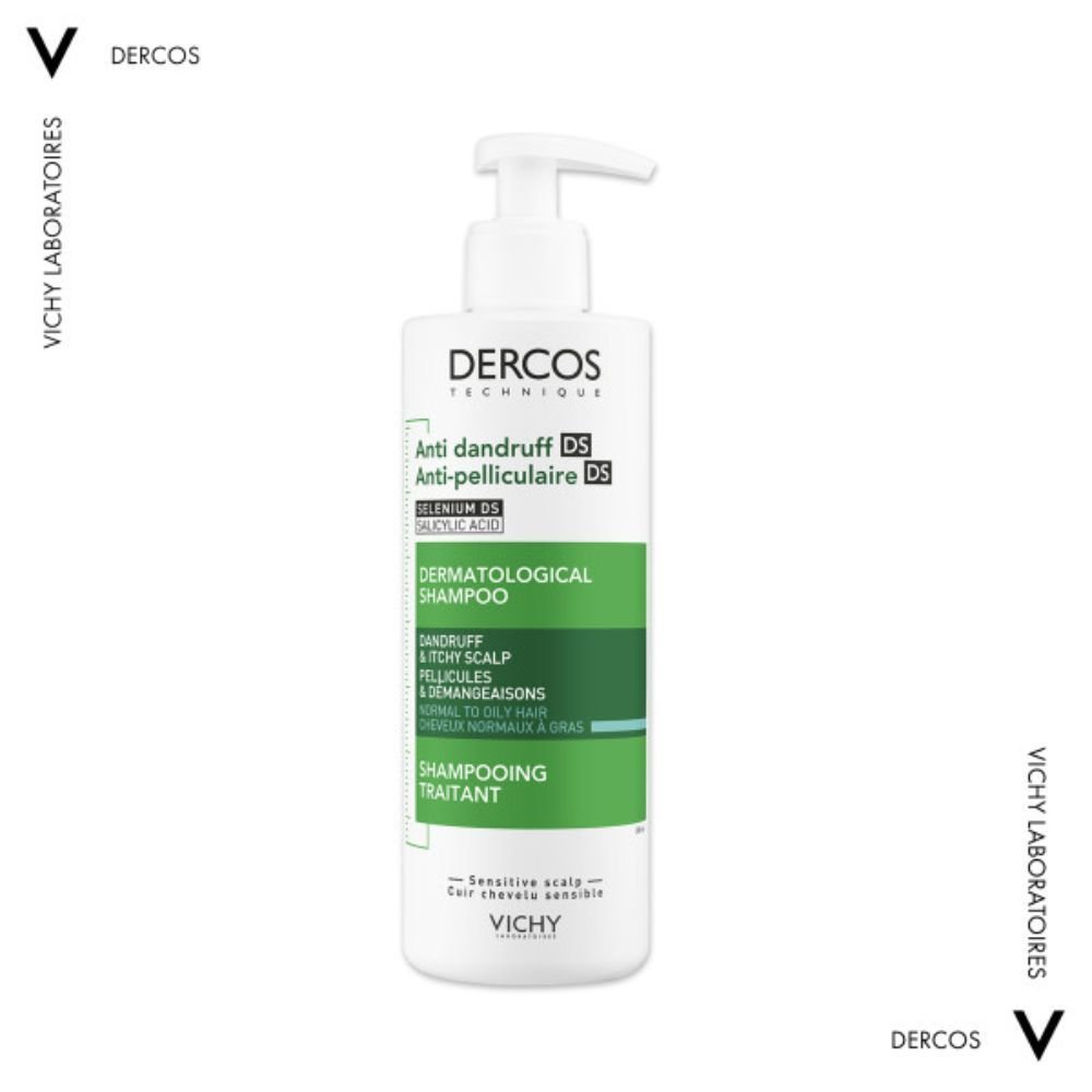 VICHY Vichy Dercos, szampon przeciwłupieżowy, włosy tłuste, 390 ml