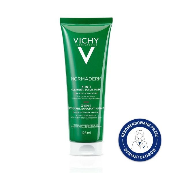 VICHY Vichy Normaderm 3w1 Oczyszczanie, peeling, maska, 125 ml