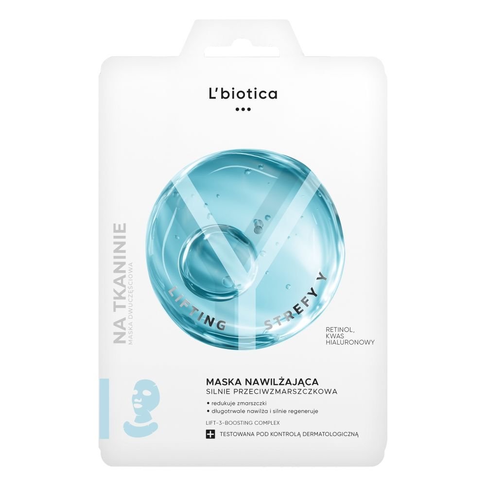 L'BIOTICA L'Biotica Lifting Strefy Y, maska nawilżająca do twarzy, szyi, dekoltu, przeciwzmarszczkowa, 1 szt. — Składniki i ocena