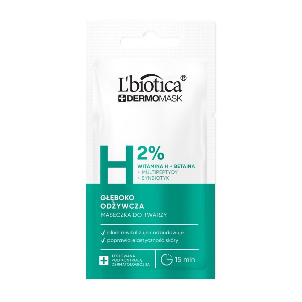 L'BIOTICA L'biotica Dermomask, głęboko odżywcza maska z witaminą H, 8ml
