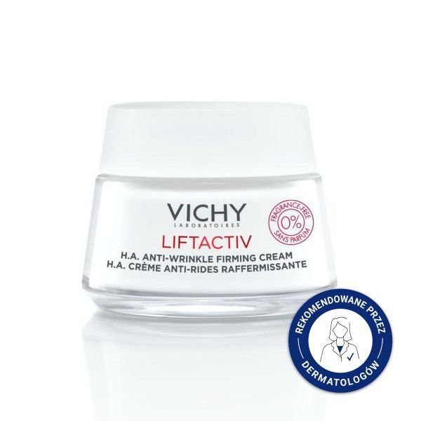 VICHY Vichy Liftactiv, przeciwzmarszczkowy krem ujędrniający na dzień z kwasem hialuronowym, bezzapachowy, 50 ml