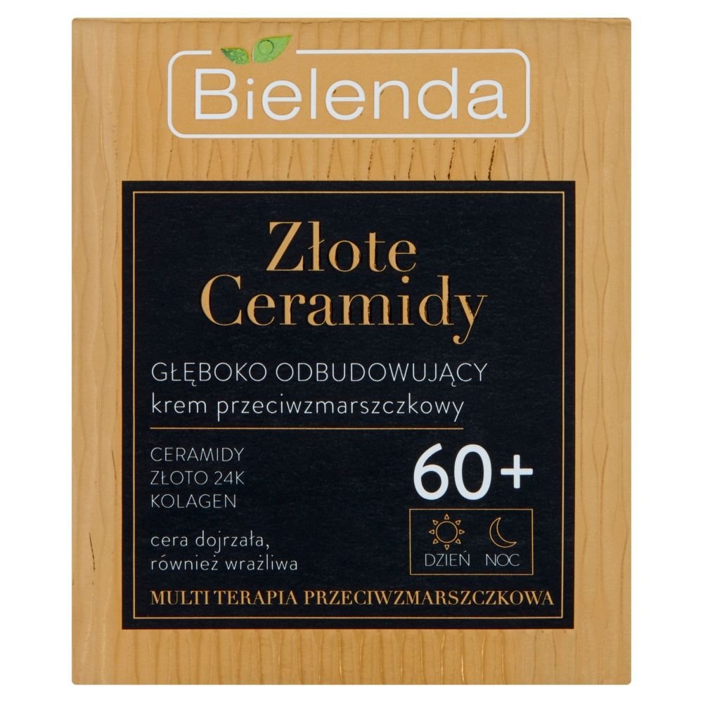 Bielenda Bielenda Złote Ceramidy 60+, Głęboko odbudowujący krem przeciwzmarszczkowy na dzień noc, 50 ml