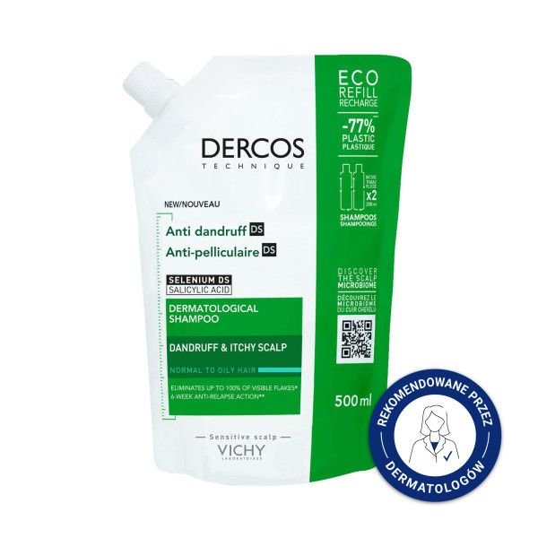 VICHY Vichy Dercos DS, szampon przeciwłupieżowy, 500 ml — Składniki i ocena