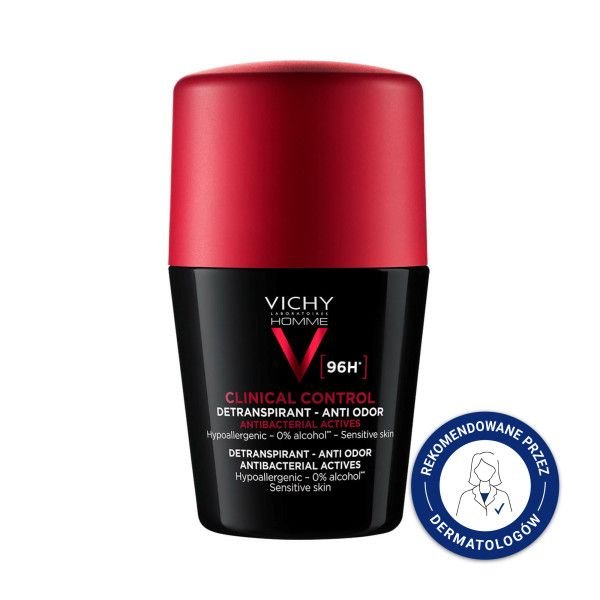 VICHY Vichy Homme Clinical Control, dezodorant, roll-on, 96 h, 50 ml — Składniki i ocena
