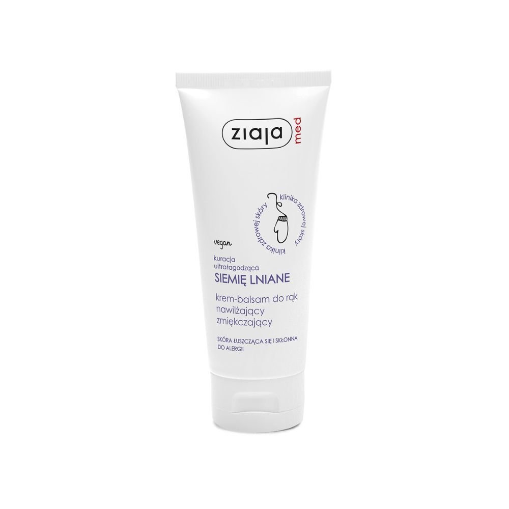 ZIAJA Ziaja Med Siemię Lniane, krem-balsam, do rąk, nawilżająco-zmiękczający, 100ml — Składniki i ocena