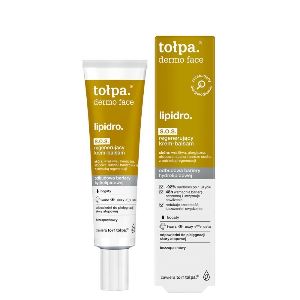 TOŁPA Tołpa Dermo Face Lipidro S.O.S., regenerujący krem-balsam, 40 ml — Składniki i ocena