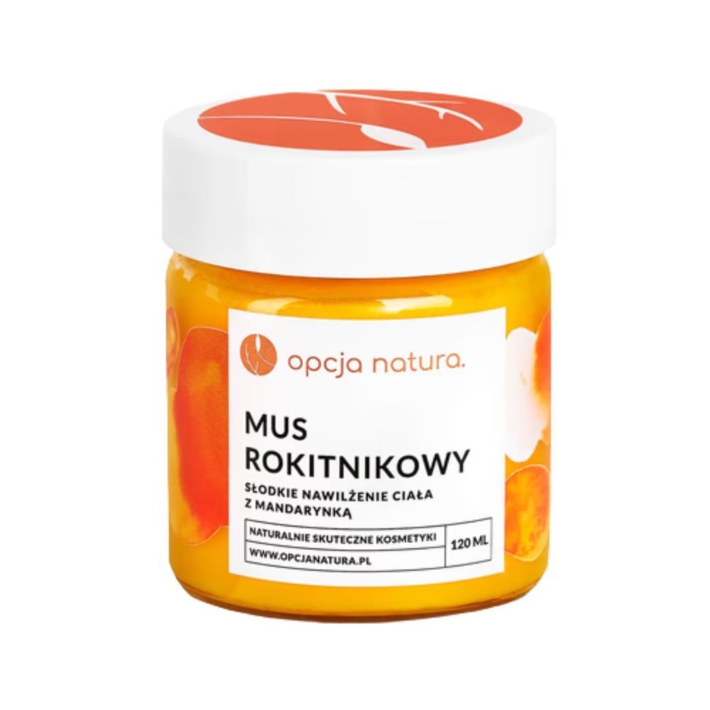Nieznana Opcja Natura, mus, rokitn,słodkie naw.ciała z mandar,120ml