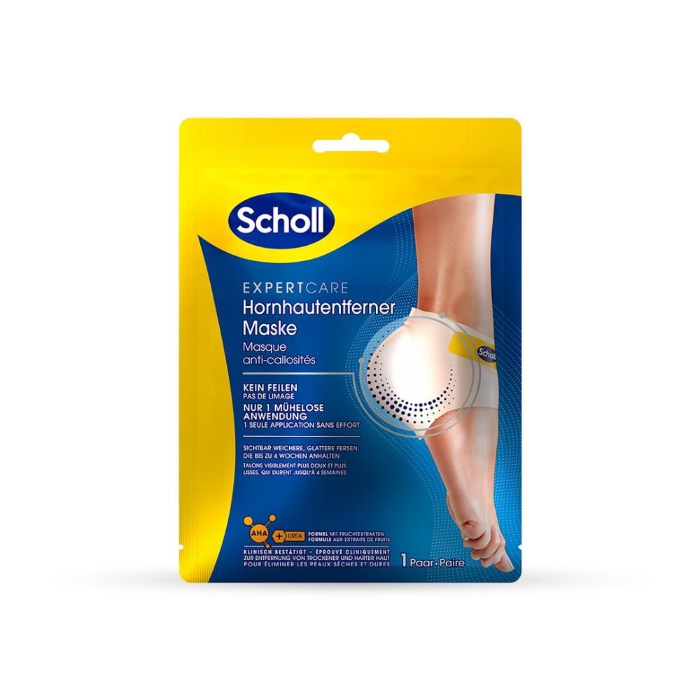Scholl Scholl Expert Care, Złuszczająca maska na pięty z kwasami AHA, 1 para​ — Składniki i ocena
