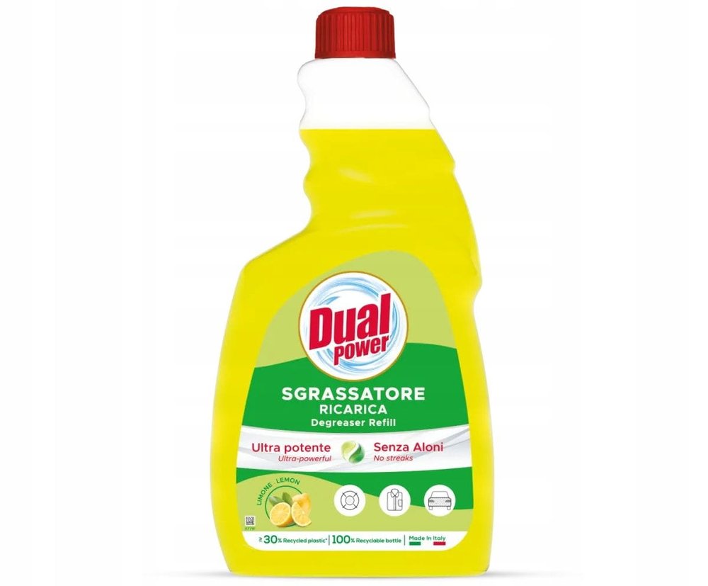 Dual Dual Power Sgrassatore Limone Ricarica Degreaser Refill 750 ml – włoski odtłuszczacz cytrynowy w opakowaniu uzupełniającym — Składniki i ocena