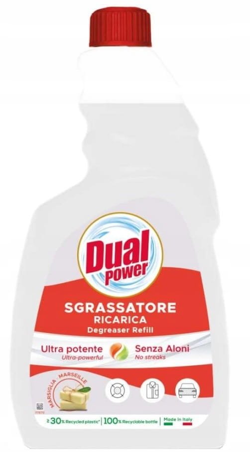 Dual Dual Power Sgrassatore Ricarica Degreaser Refill 750 ml – włoski odtłuszczacz w ekologicznym opakowaniu uzupełniającym — Składniki i ocena