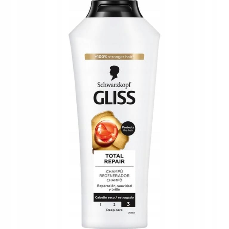 Gliss Gliss Total Repair 400 ml szampon regenerujący włosów zniszczonych — Składniki i ocena