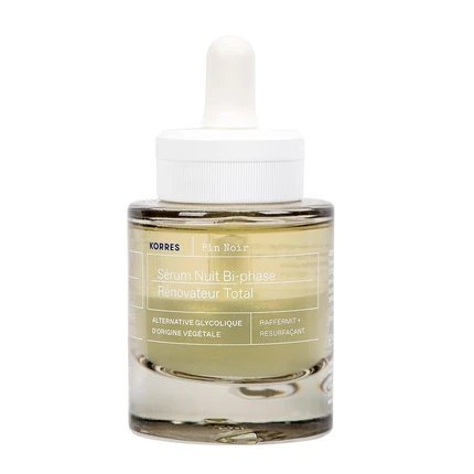 KORRES Korres Black Pine Overnight Total Revival Serum - Dwufazowe ujędrniające serum do twarzy na noc 30ml — Składniki i ocena