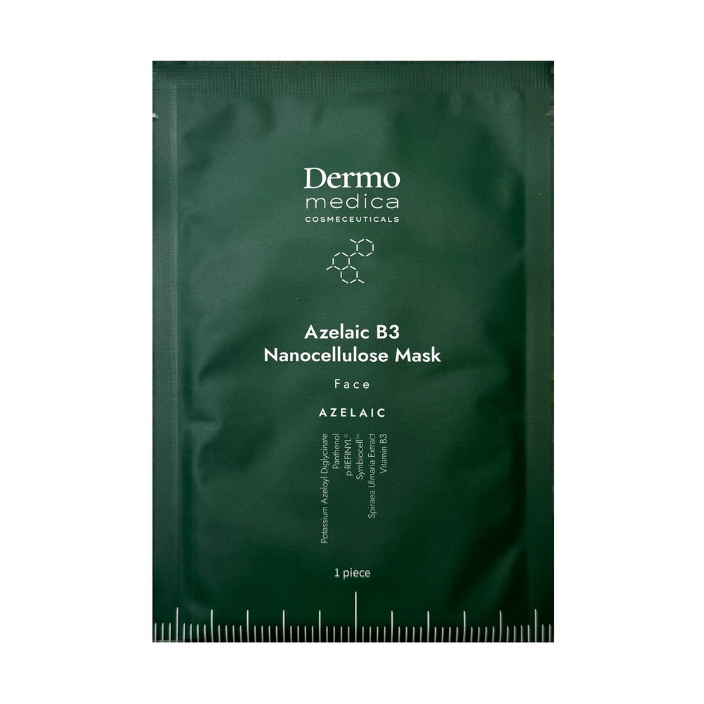 Dermomedica Dermomedica Azelaic B3 Nanocellulose Mask / Face - Nanocelulozowa terapeutyczna maska o działaniu rozjaśniającym i przeciwzaskórnikowym — Składniki i ocena