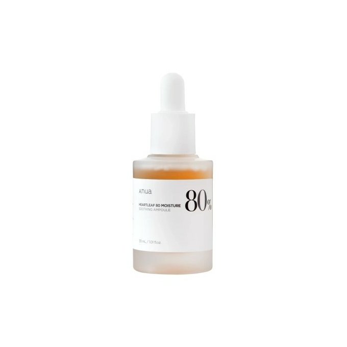 Anua Anua Heartleaf 80% Moisture Soothing Ampoule - Kojąca ampułka do twarzy z 80% ekstraktem z pstrolistki 30ml — Składniki i ocena