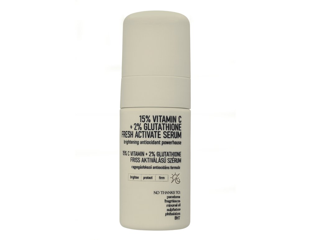 Nieznana Nerds. 15% Vitamin C + 2% Glutathione Fresh Active Serum – Aktywne serum z witaminą C oraz glutationem 30ml — Składniki i ocena